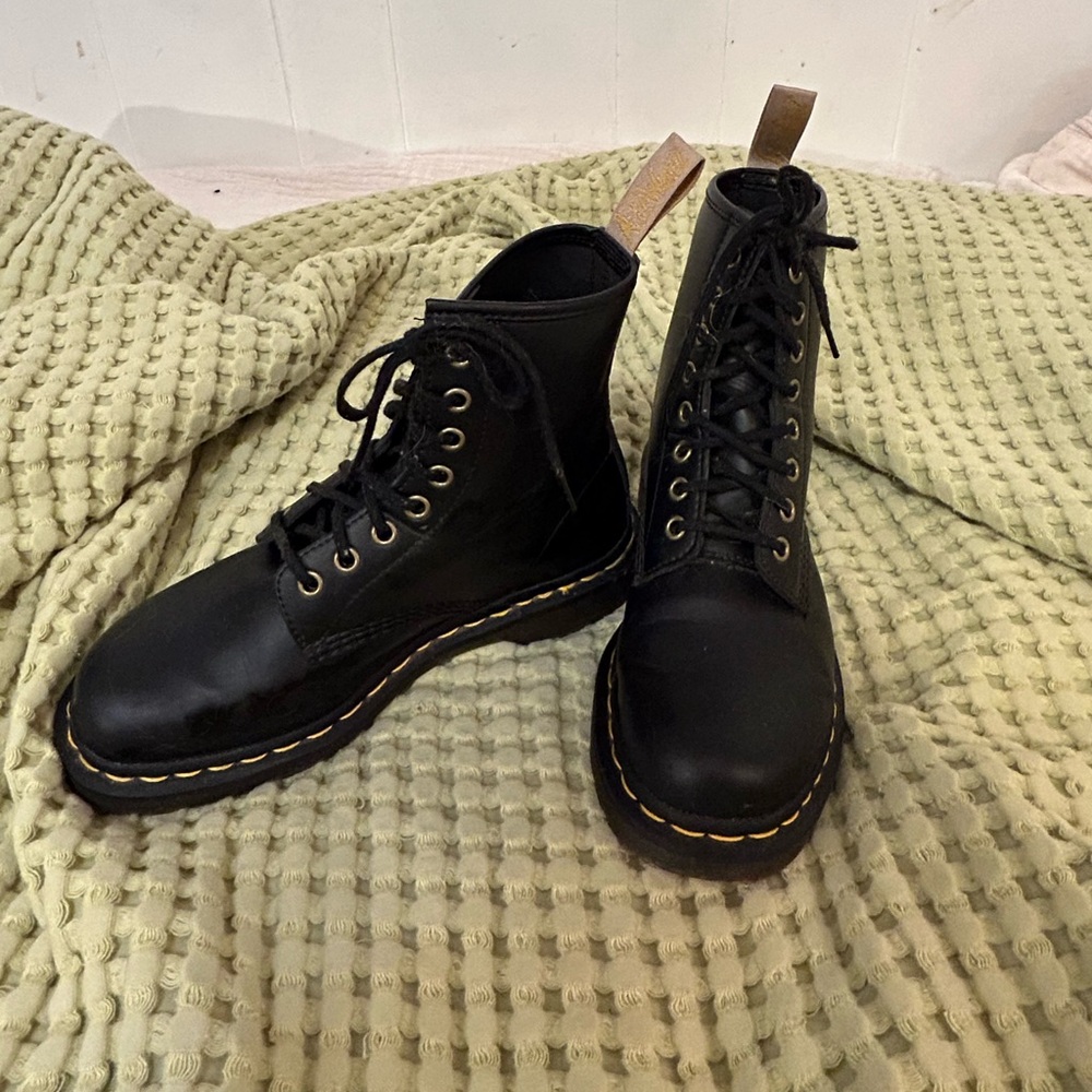 Vegan Dr Martens Combat Boots in Black